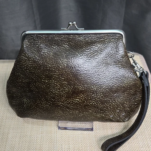 Patricia Nash Brown and Blue Embossed Floral Clutch - Picture 2 of 9